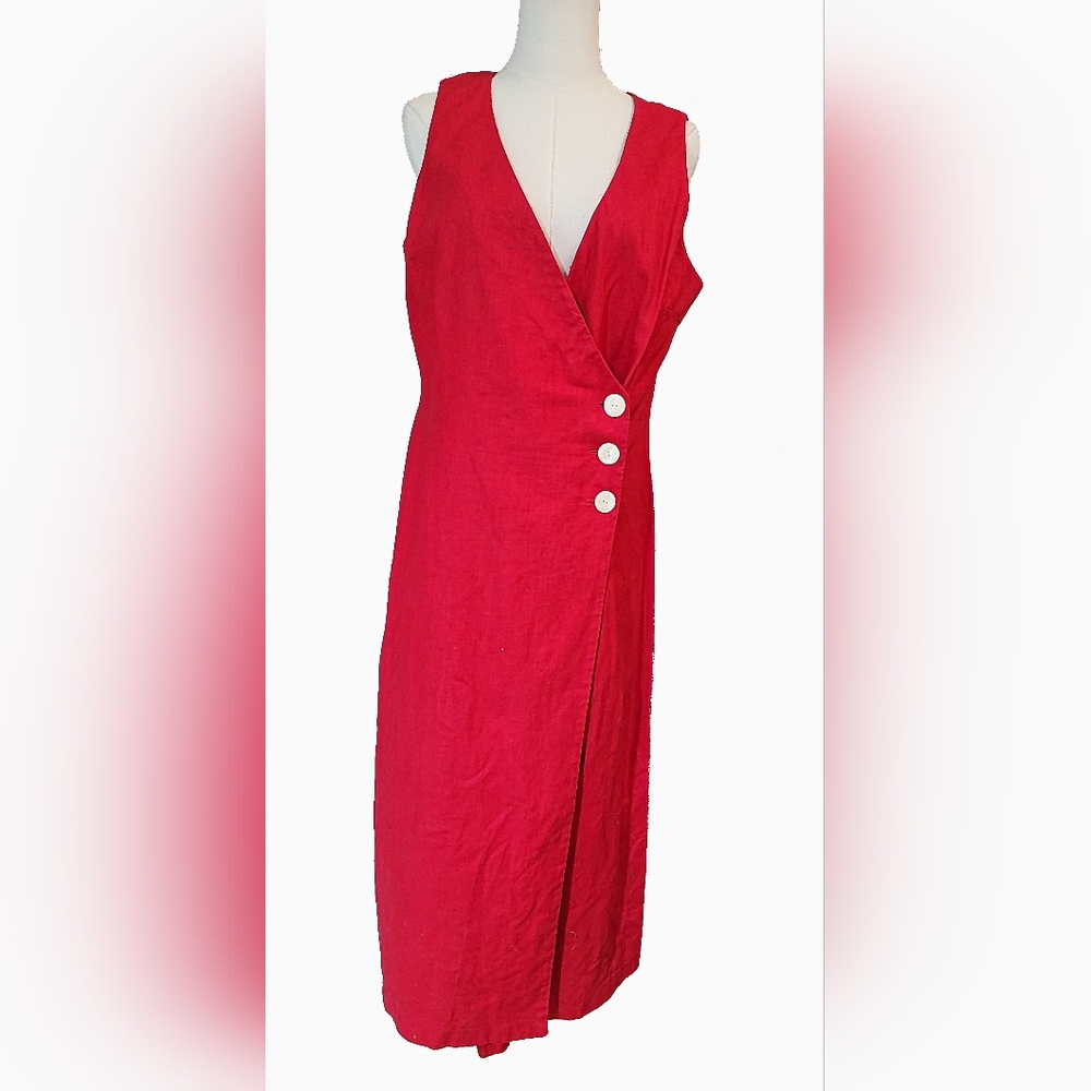 Betsy Lauren Vintage Elegant Asymmetrical Red‎ Dress